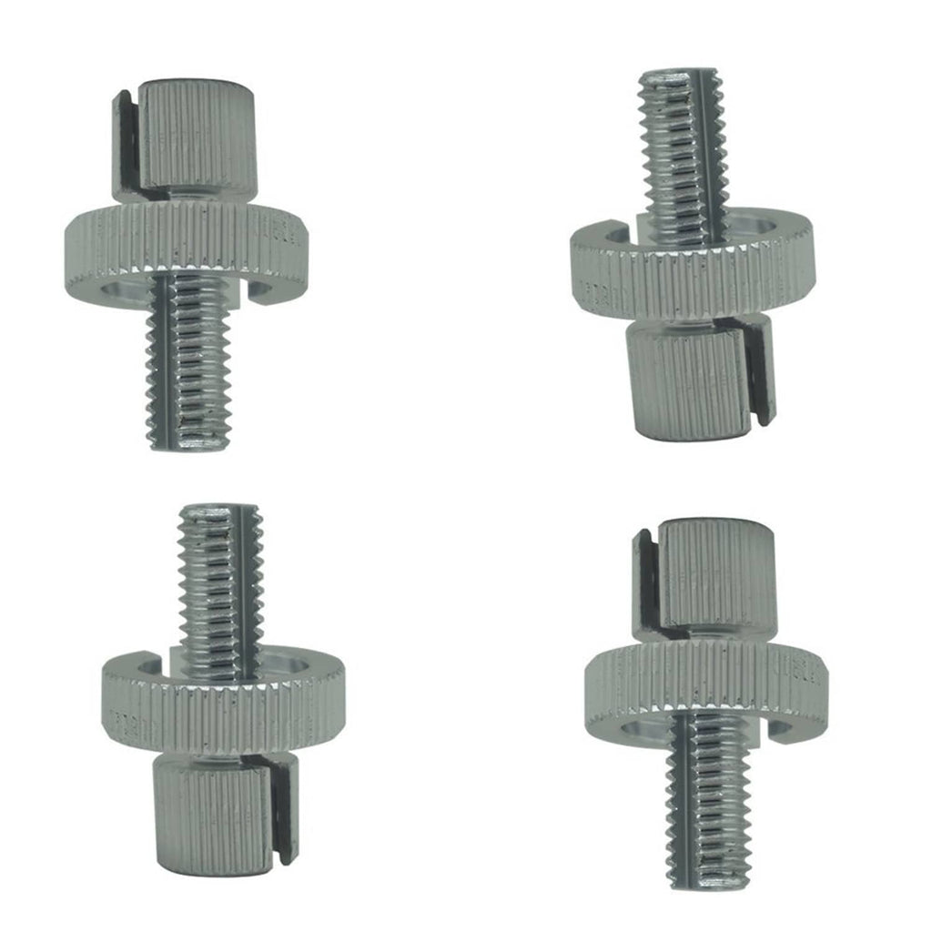 Brake clutch cable adjuster nut and bolt set, silver metal hardware (4-piece)