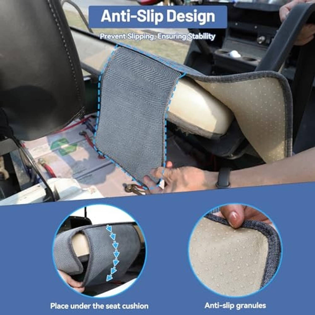 Gray seat blanket cover with anti-slip backing and two front pocket openings