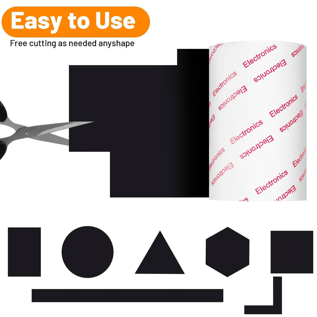Non-slip adhesive silicone pad set: black square, circle, triangle, hexagon, rectangle cutouts