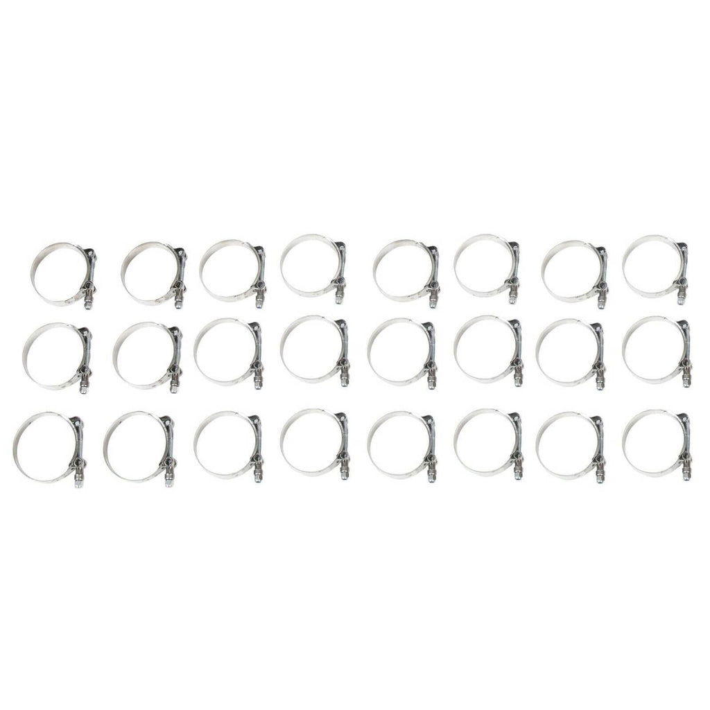 Stainless steel T-clamps with screw bolts, set of hose clamps