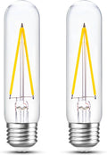 Dimmable LED T30 tube bulbs, clear glass, E26 screw base, two-pack with visible filaments