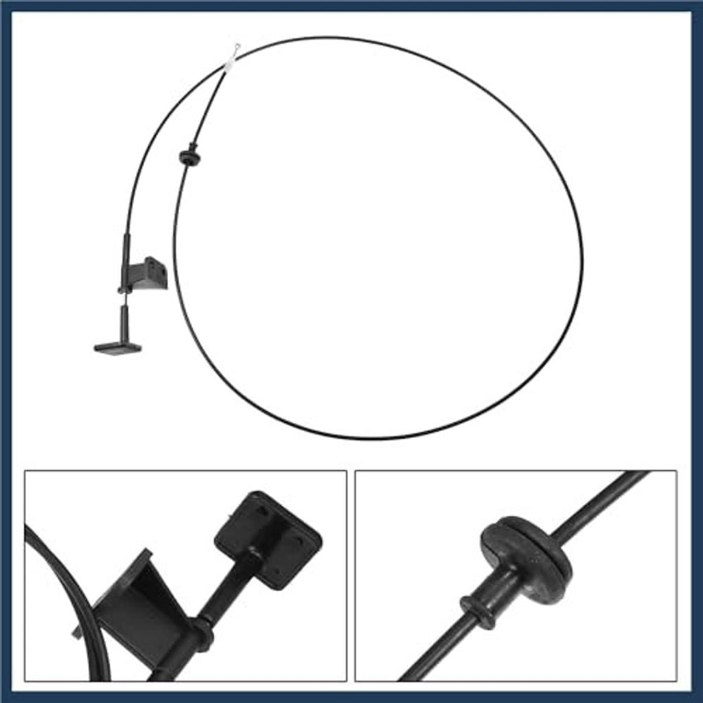 Engine hood release cable kit with looped black cable and mounting bracket