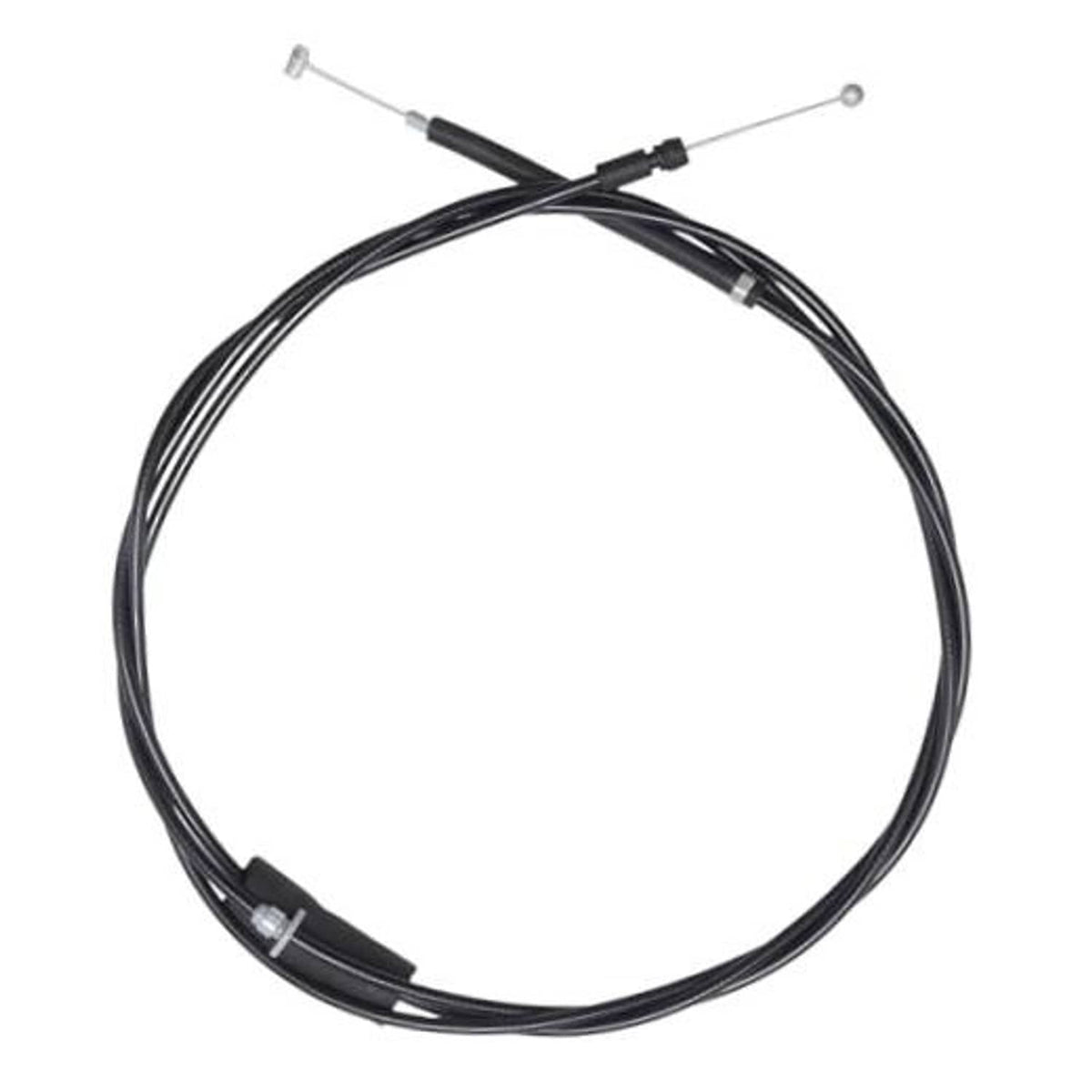 Black hood release cable with metal ball ends and two cable housings