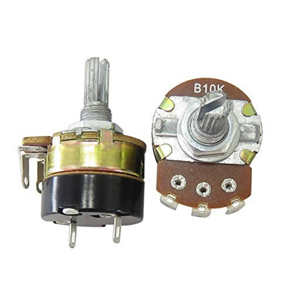 Rotary potentiometer with switch; metal shaft and B10K marking on top