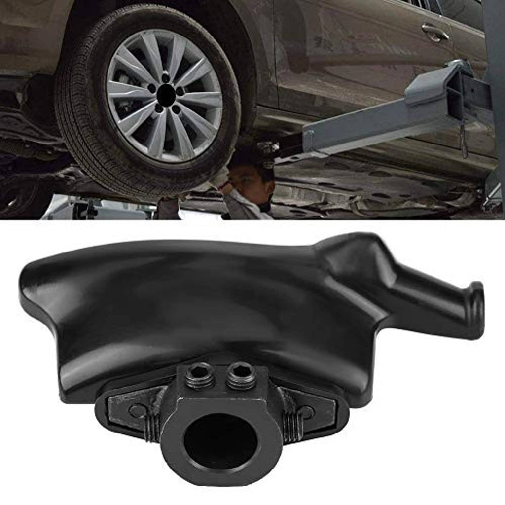 Black tire changer duck head with circular mounting opening and top handle