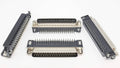 DB37 male right-angle PCB mount connector set, 6-pack, with multiple pin headers.