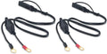 Motorcycle SAE quick disconnect extension cable with ring terminals, black cable, two leads