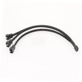 Sleeved fan splitter cable, 4-pin to 3-way, three fan plugs and one PSU plug