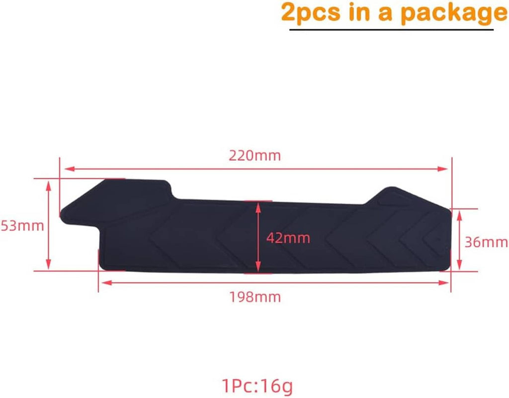 Silicone bike chainstay protector sticker shape diagram with labeled size measurements