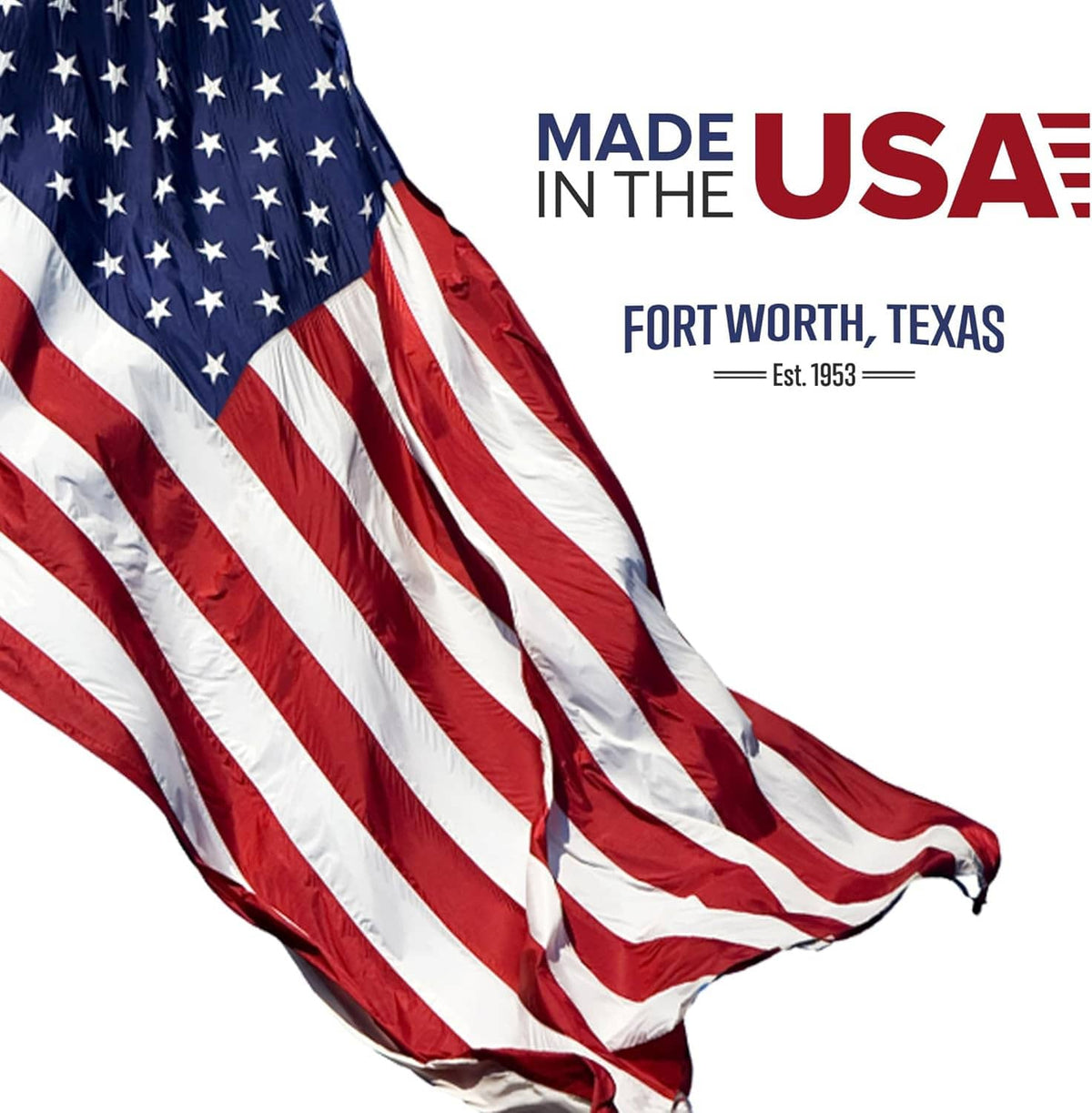 Clear view binder cover featuring an American flag graphic with Made in USA text