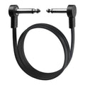 Black right-angle 1/4-inch TS guitar patch cable with flexible looped cord.