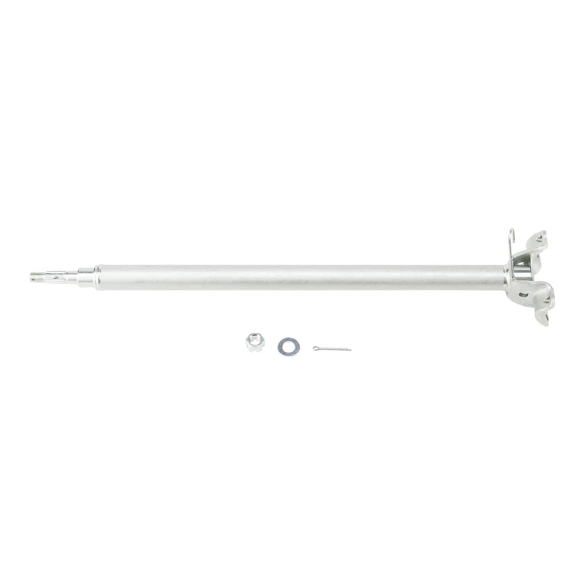 Steering stem shaft for Yamaha ATV, long metal tube with fork mount and hardware