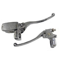 Chrome motorcycle hydraulic master cylinder with clutch lever and brake lever