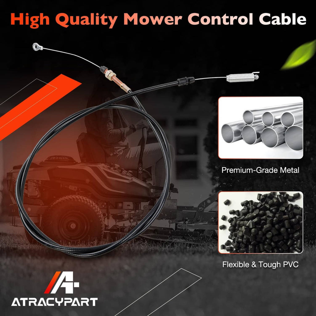 High-quality mower control cable with black sheath and metal ferrule spring end