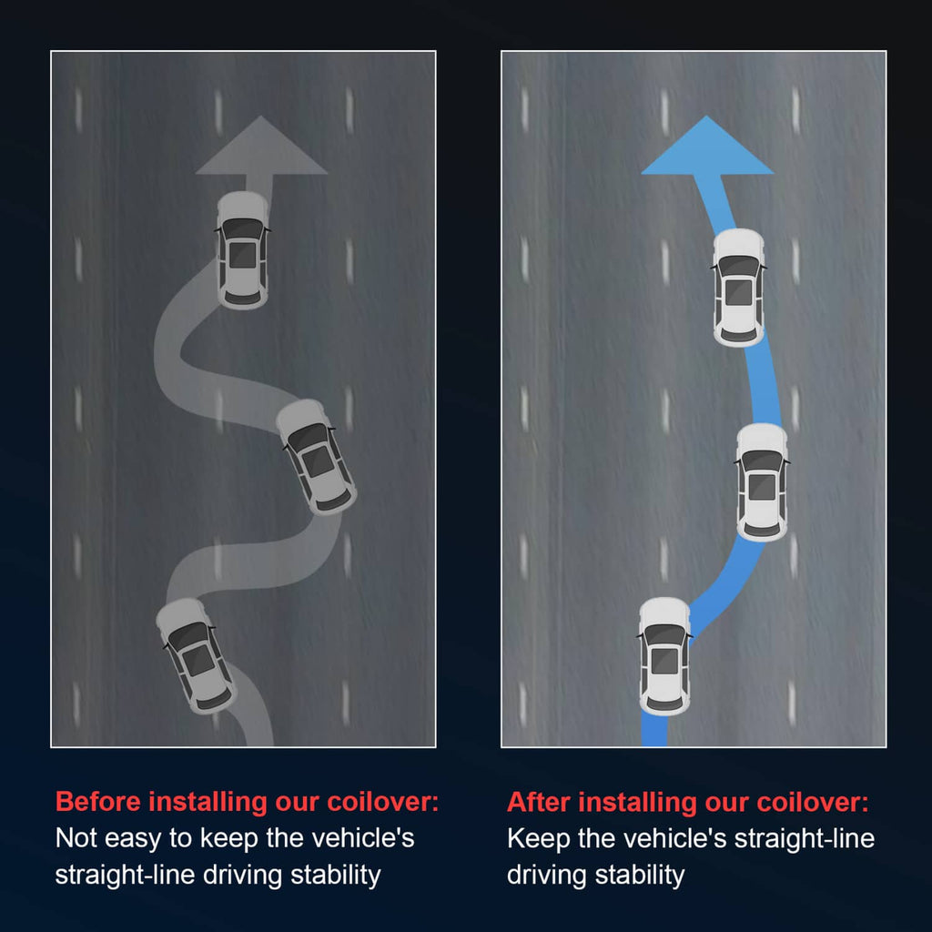 Vehicle stability graphic with car icons and straight-line driving arrows