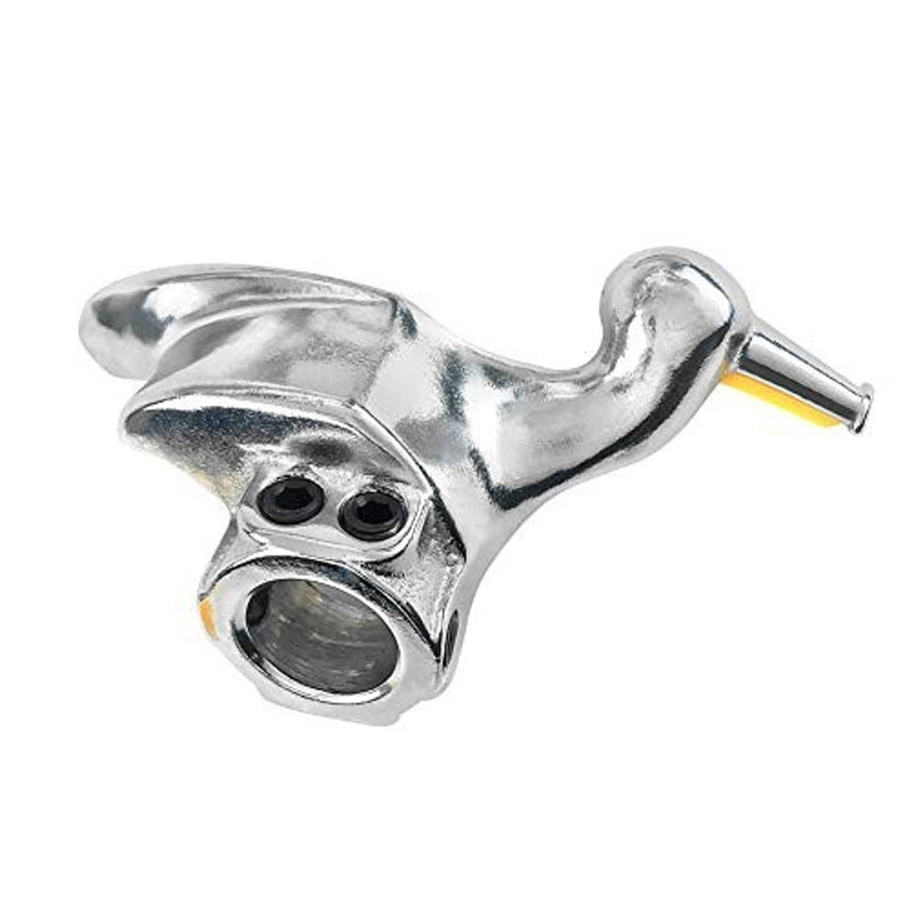 Tire changer duck head tool front view with round mount hole and yellow contact pad