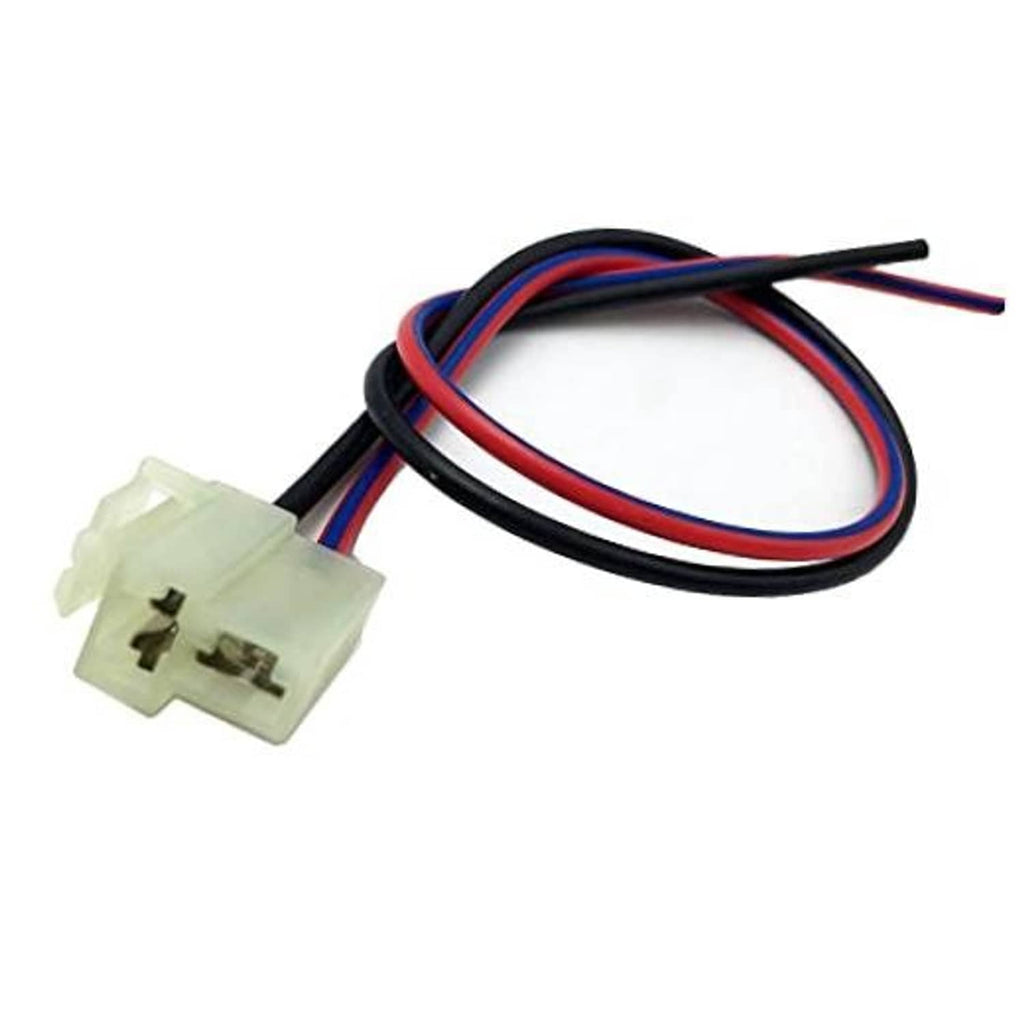 Alternator plug repair pigtail harness with white connector and black, red, blue wires
