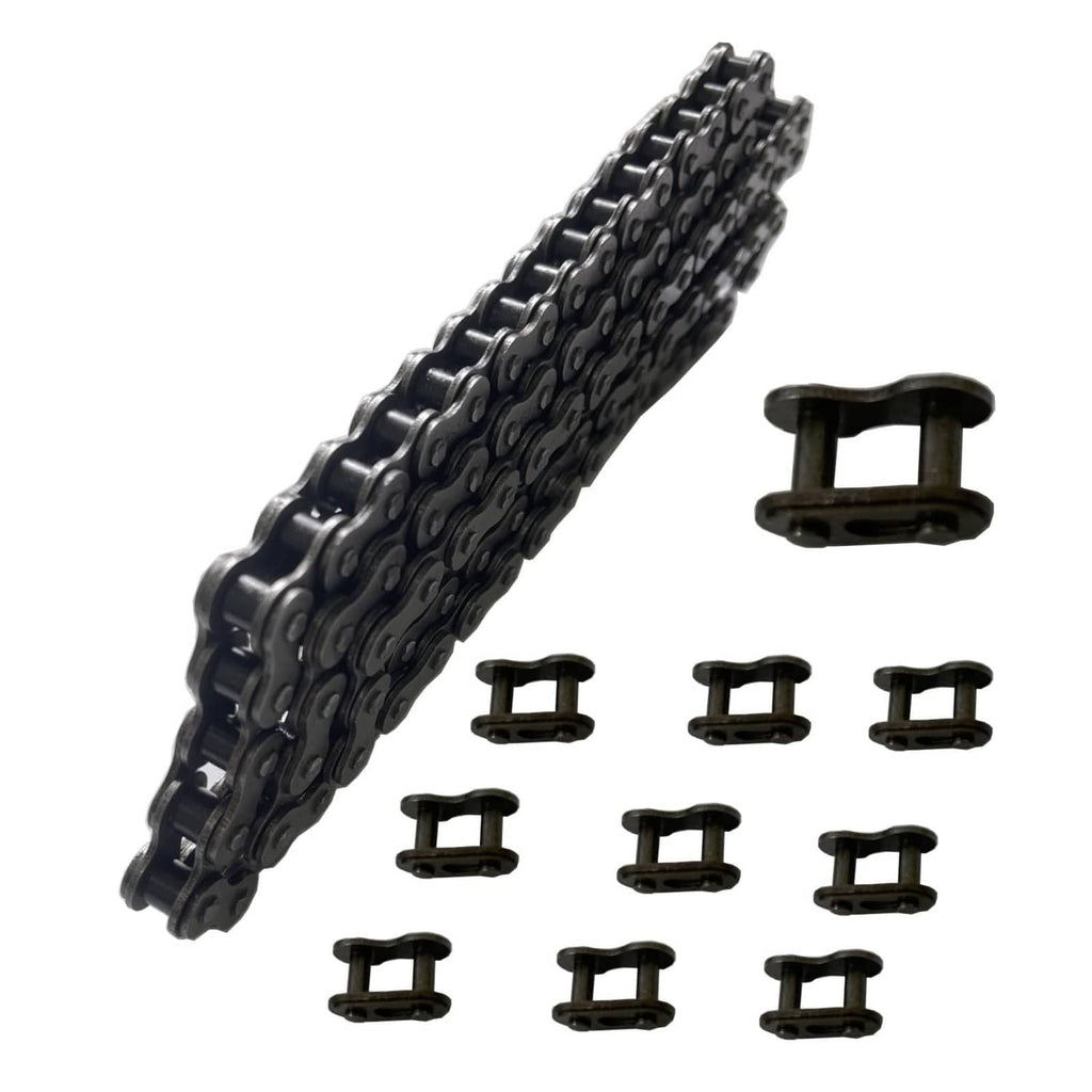 Motorcycle drive chain (132 links) dark roller links with connector clips