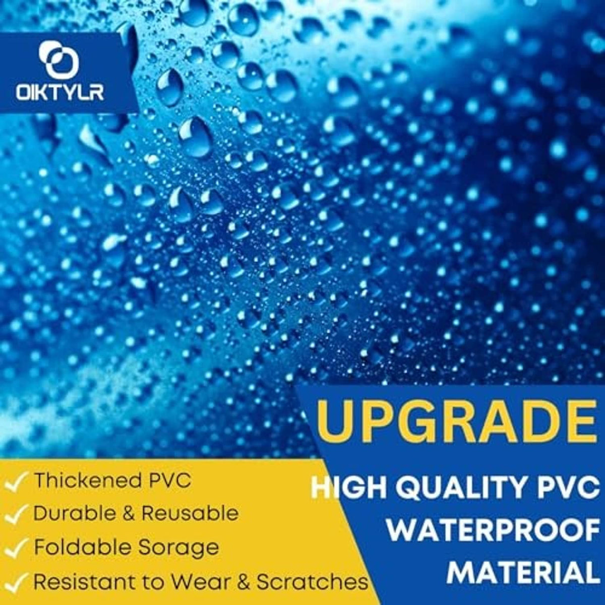 Waterproof PVC cleaning cover material graphic with water droplets