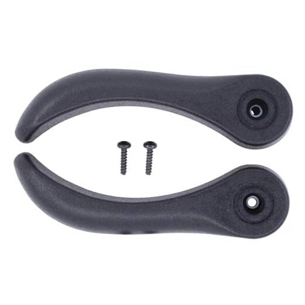 Recliner adjustment handle set: dark grips with two screw fasteners