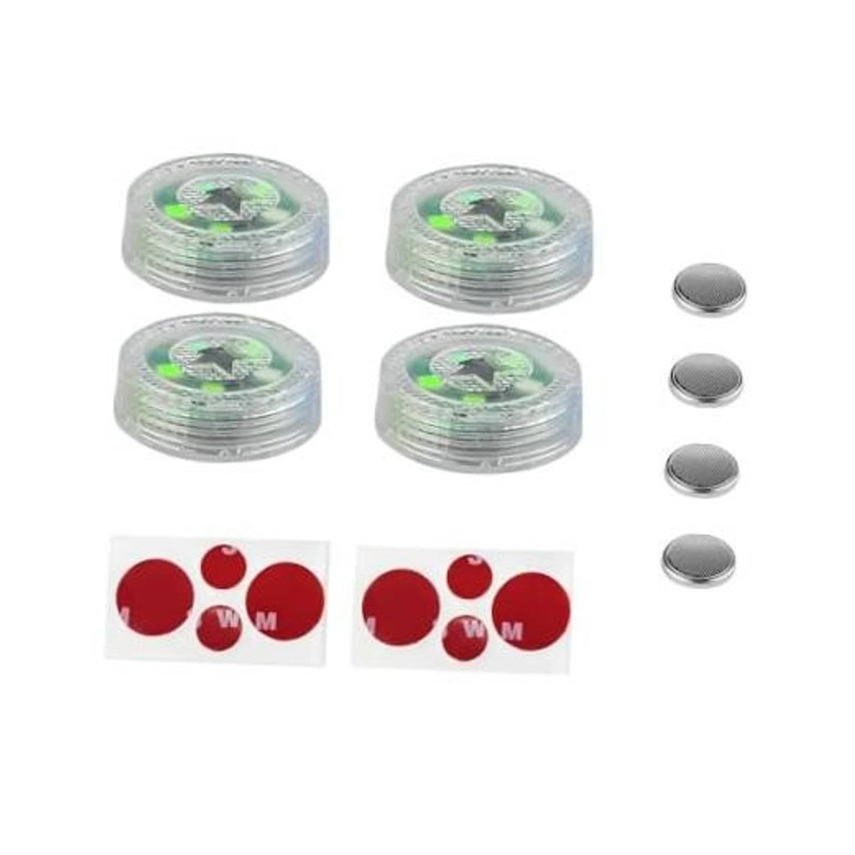 Set of green LED wireless car door warning lights with clear waterproof housing