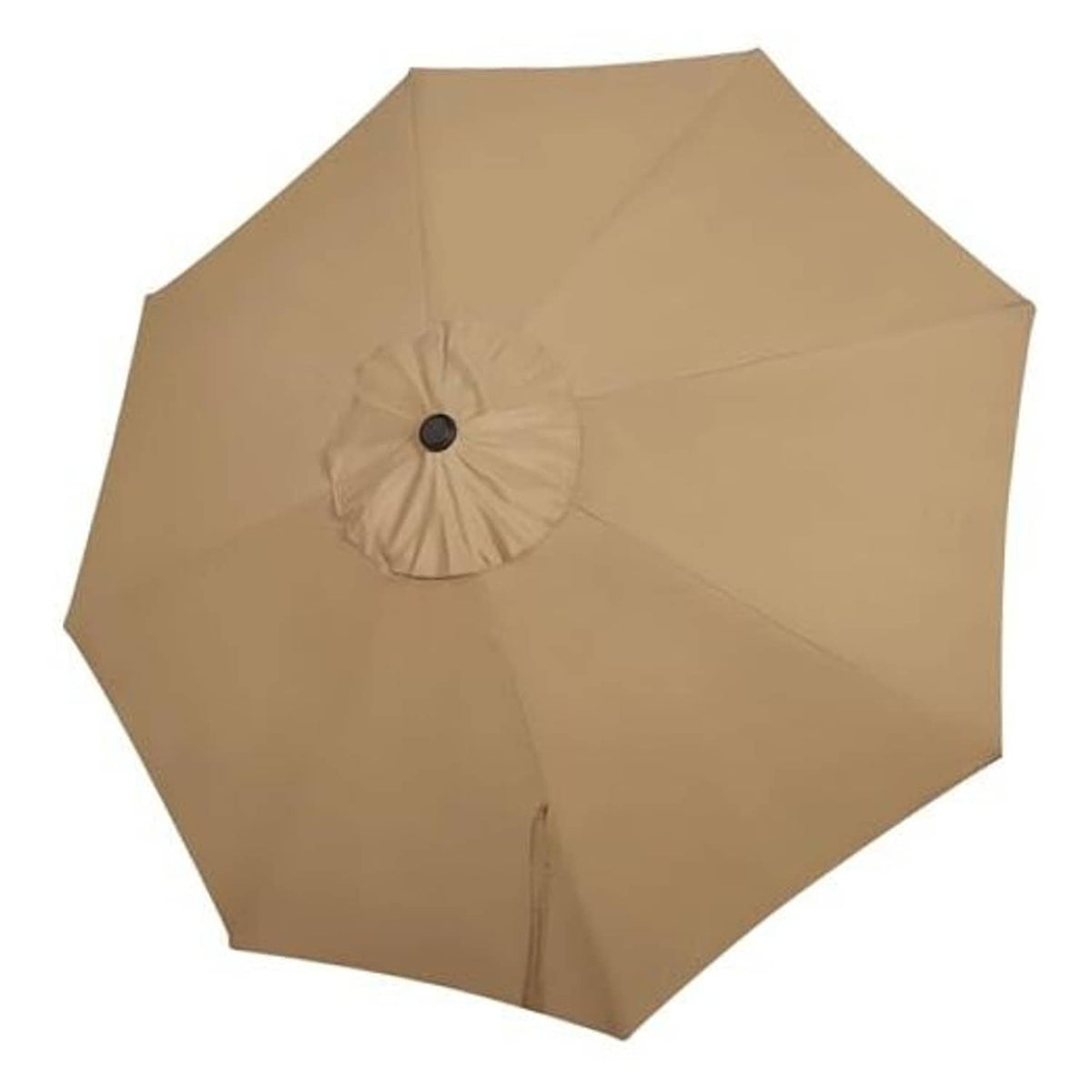 Tan patio umbrella replacement canopy with central hub and sewn fabric seams