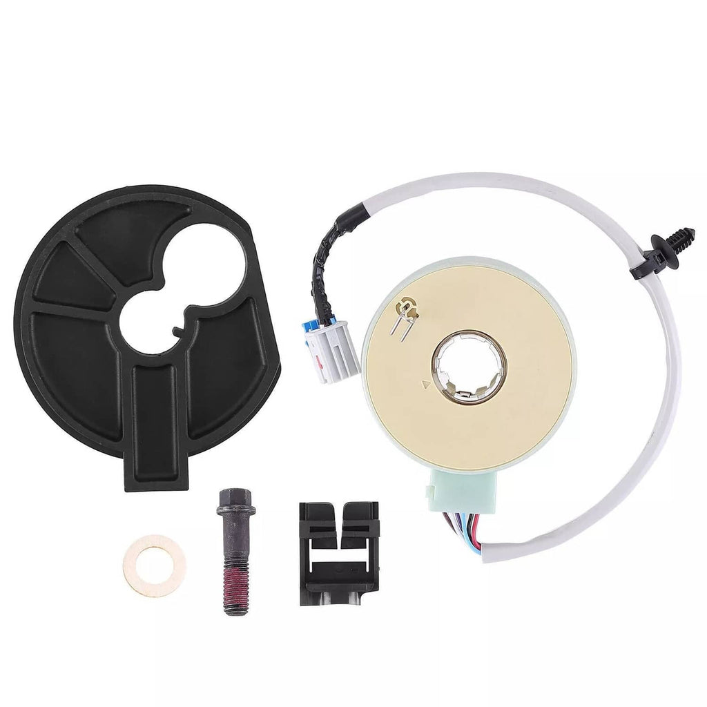 Power steering torque sensor with wiring harness and plastic connector, round beige module