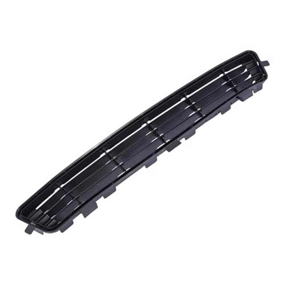 Front bumper lower center grille insert in black with silver horizontal grille bars