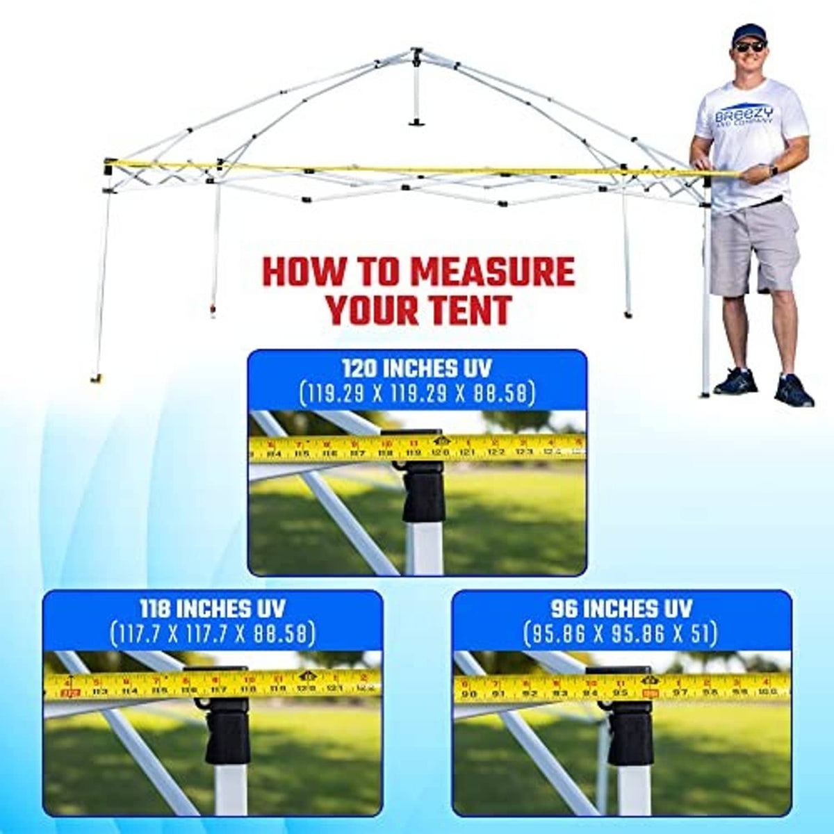 White pop up canopy frame with attached blue roof fabric
