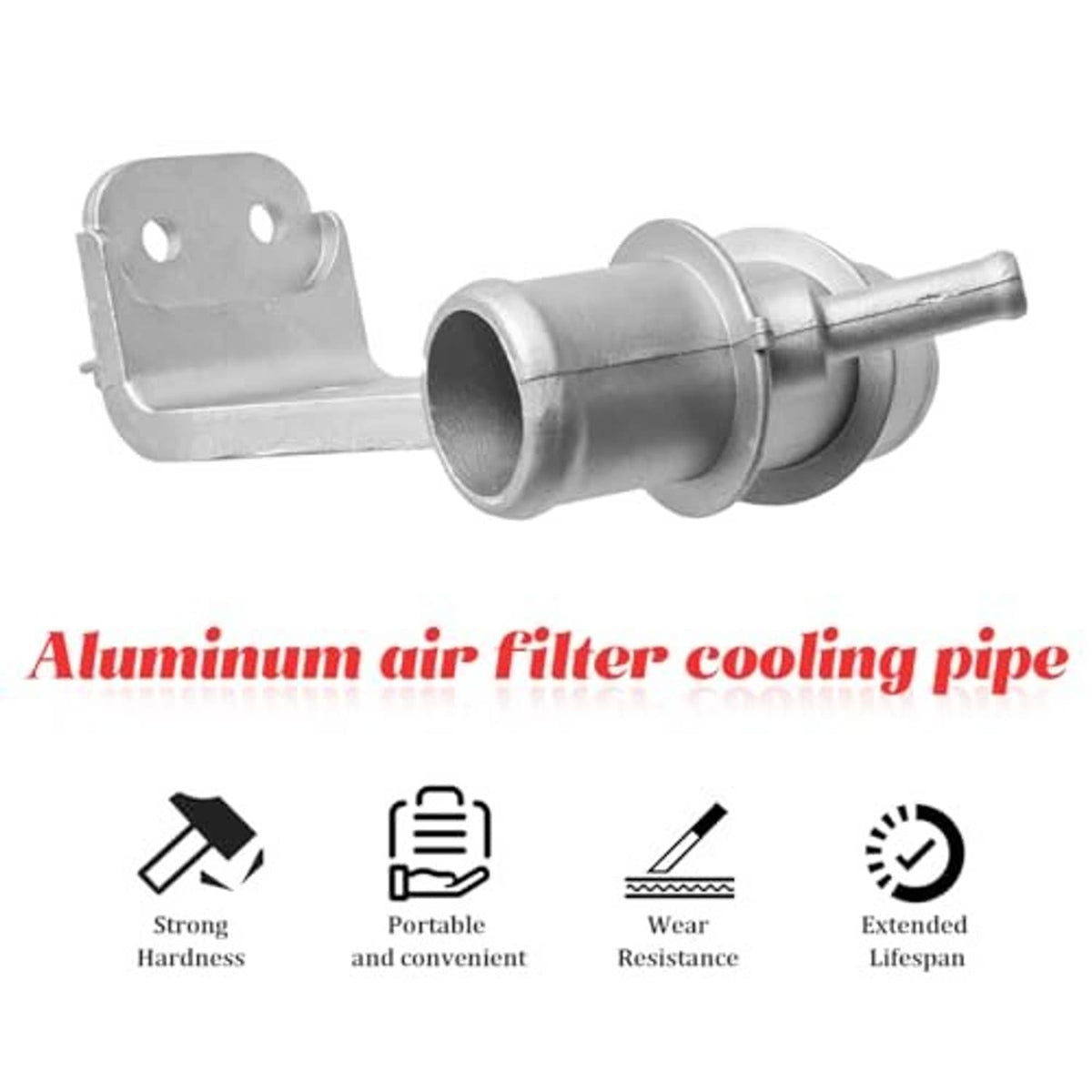 Aluminum-style air or coolant cooling pipe with flange mount and cylindrical connector
