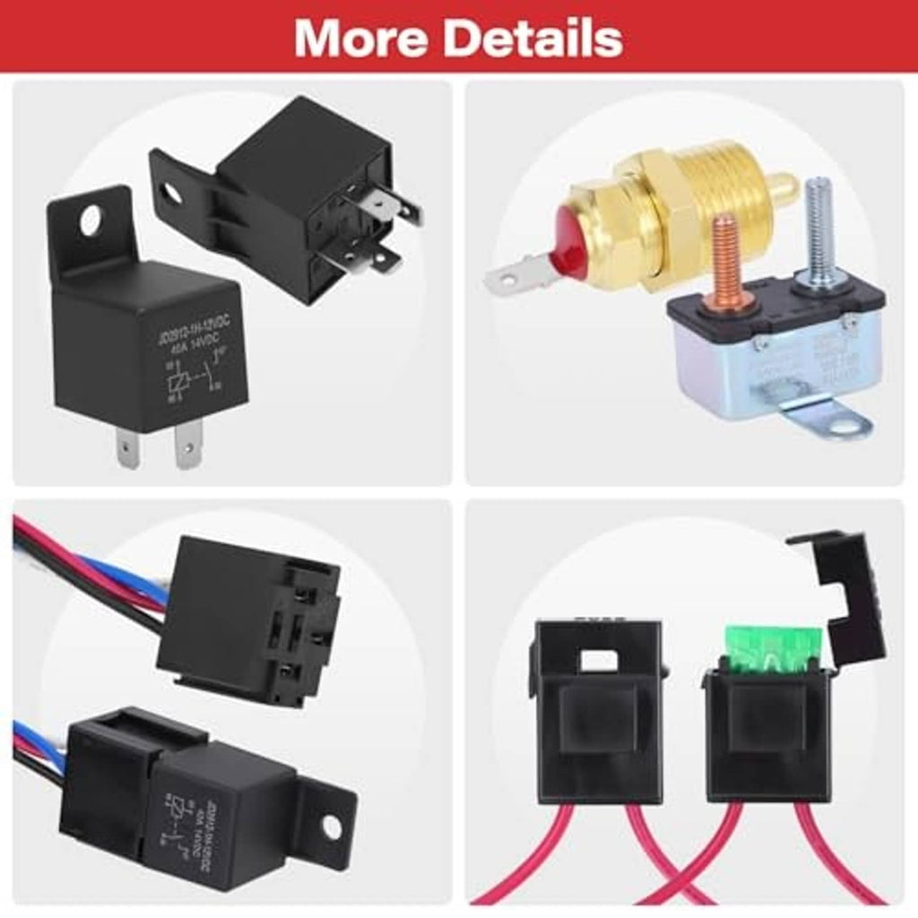 Relay and thermostat switch kit with black modules and brass temperature sensor