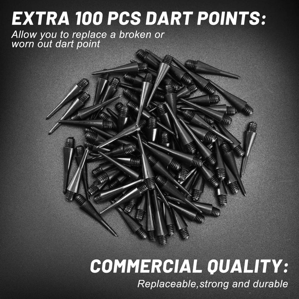 Replacement black dart points pile for soft tip dart barrels