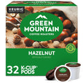 Green Mountain Hazelnut 32-count K-Cup pod box with pod cup