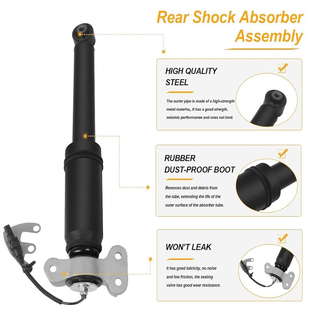 Rear shock absorber strut assembly with rubber dust boot and steel mounting plate