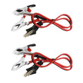 12V generator charging cord cable with red wire and two alligator clips plugs