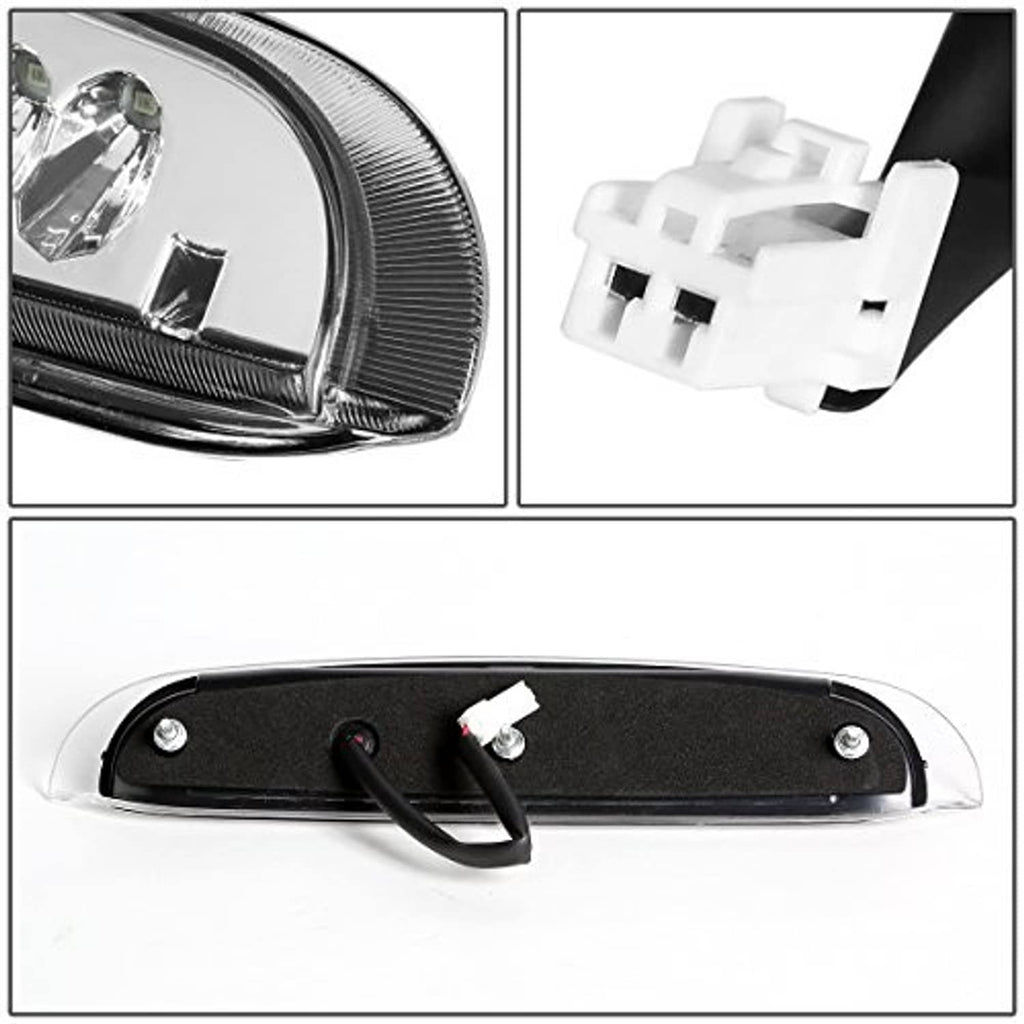 LED third brake light housing with wiring connector and two mounting studs