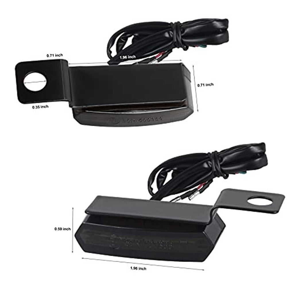 LED front turn signal housings with mounting brackets and included wiring harness