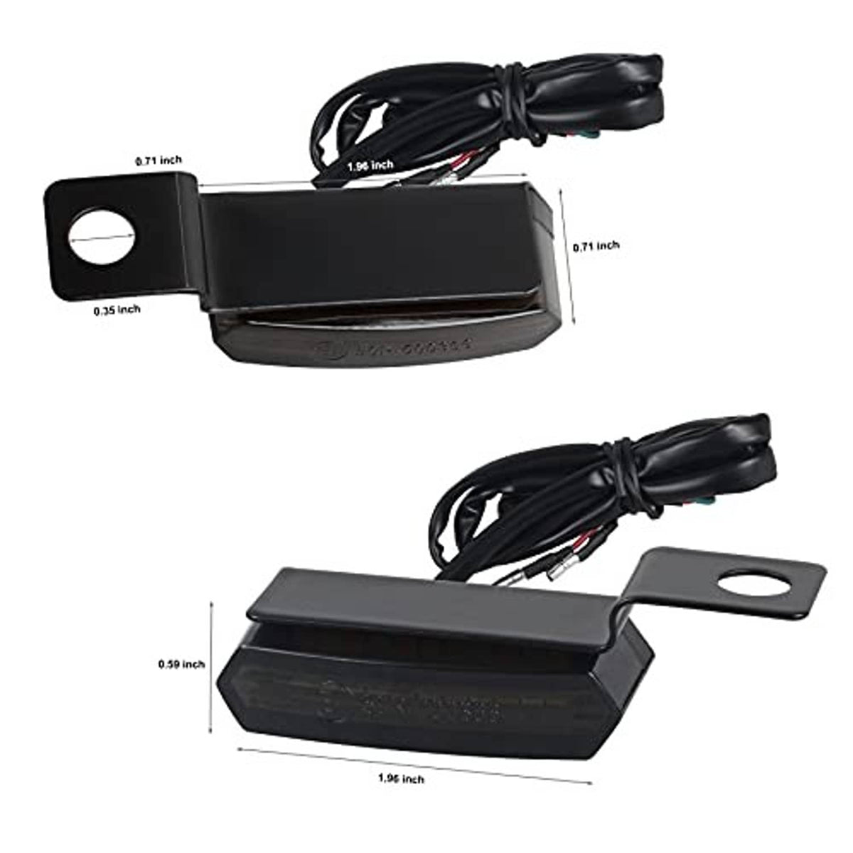 LED front turn signal housings with mounting brackets and included wiring harness