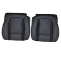 Pair of black perforated front seat bottom replacement covers with stitched panels