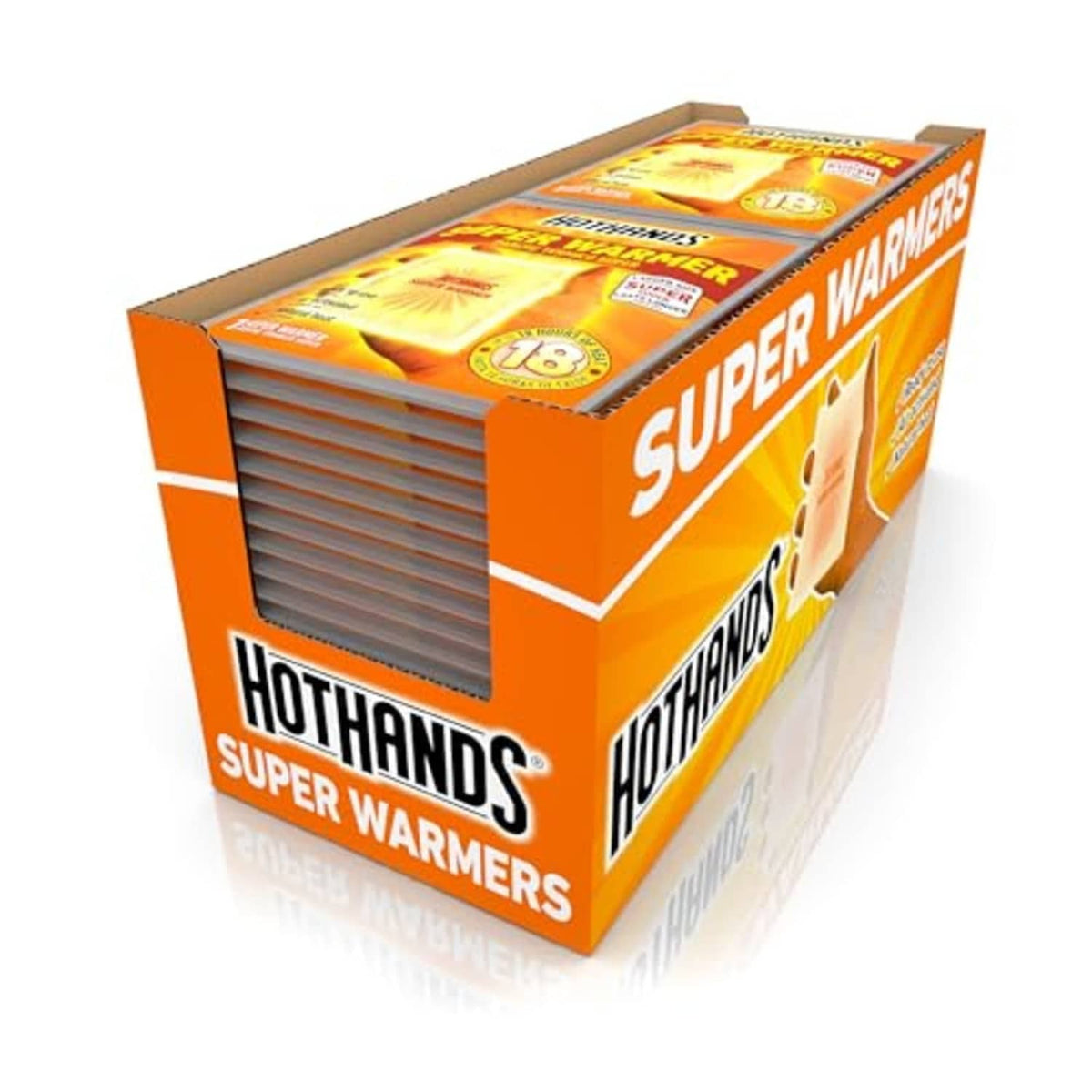 HotHands Super Warmer disposable hand warmer box, 40 pack, orange package