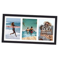 Black collage picture frame with three photos in 5x7 openings