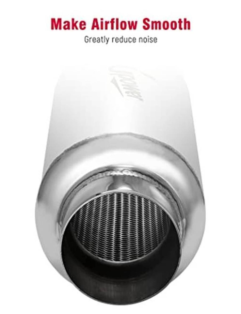 Front inlet of stainless exhaust resonator with stainless mesh screen