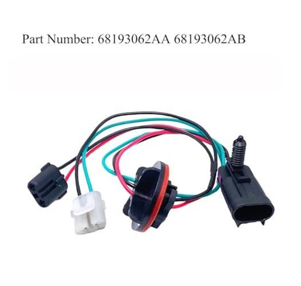 Headlight wiring harness with 3-pin plug and multiple connectors; part number visible