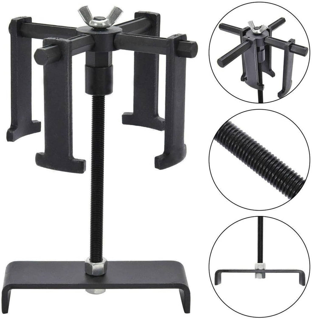Automatic transmission clutch spring compressor tool kit with threaded screw and base
