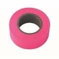Glo-pink flagging tape roll with black inner core