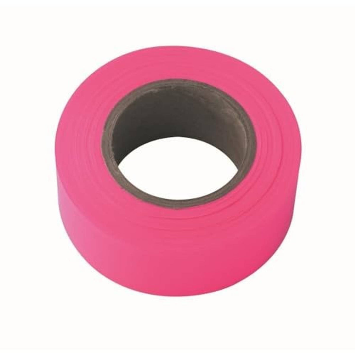 Glo-pink flagging tape roll with black inner core