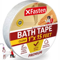 Clear anti-slip bath tape roll with speckled textured surface, 1 in x 15 ft