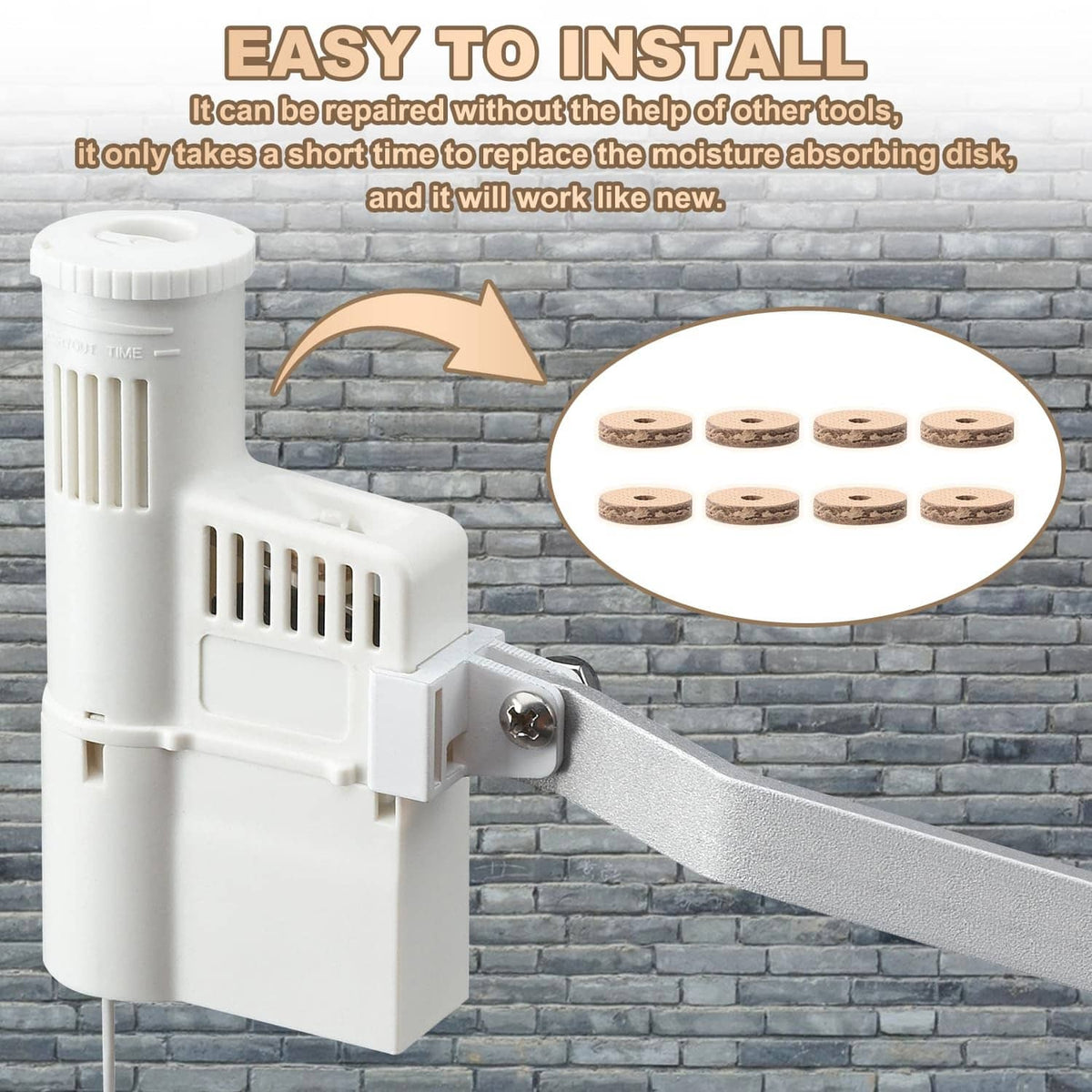 Moisture-absorbing cork discs for rain sensor, tan round discs with center hole