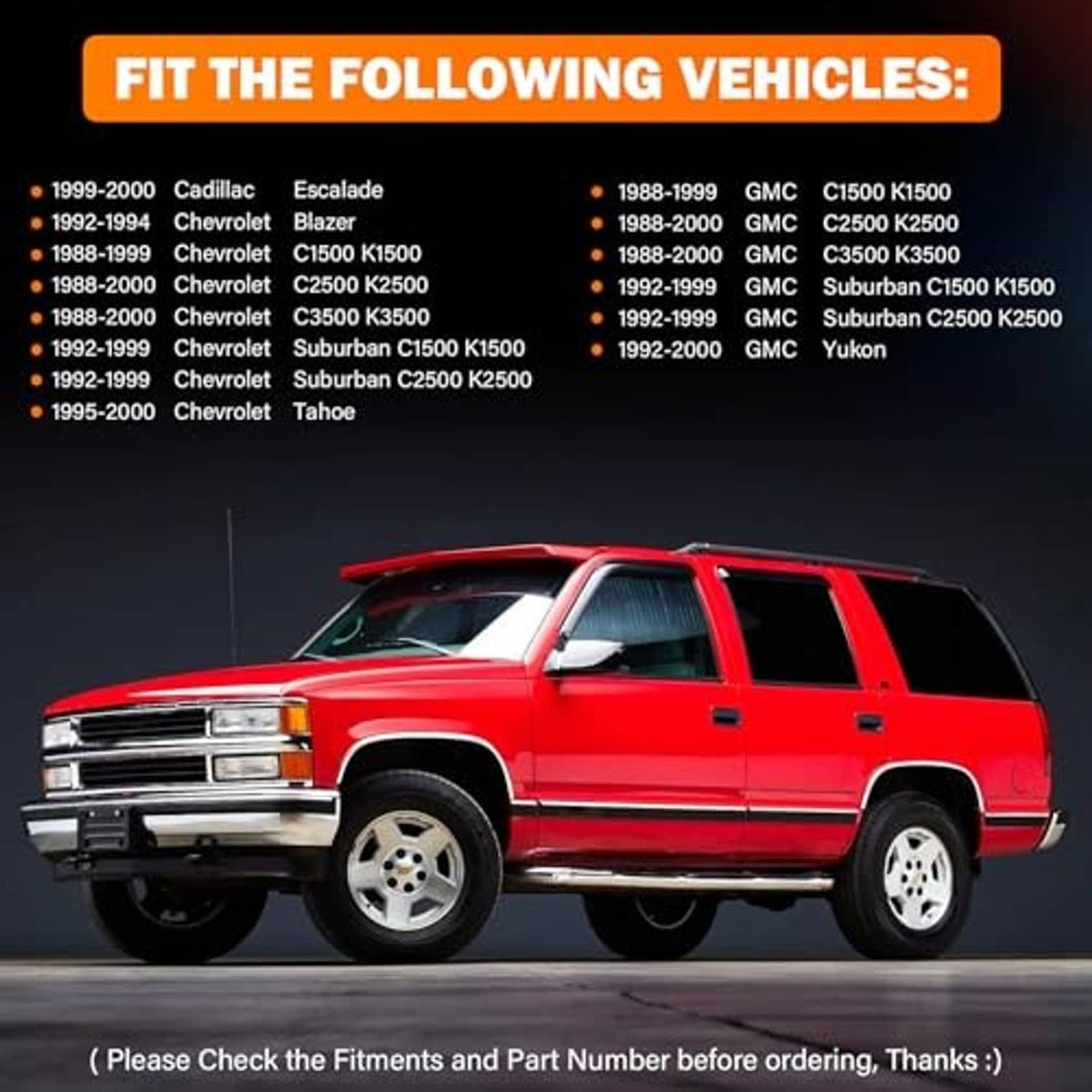 Red vehicle shown with front door handle area for compatible fit