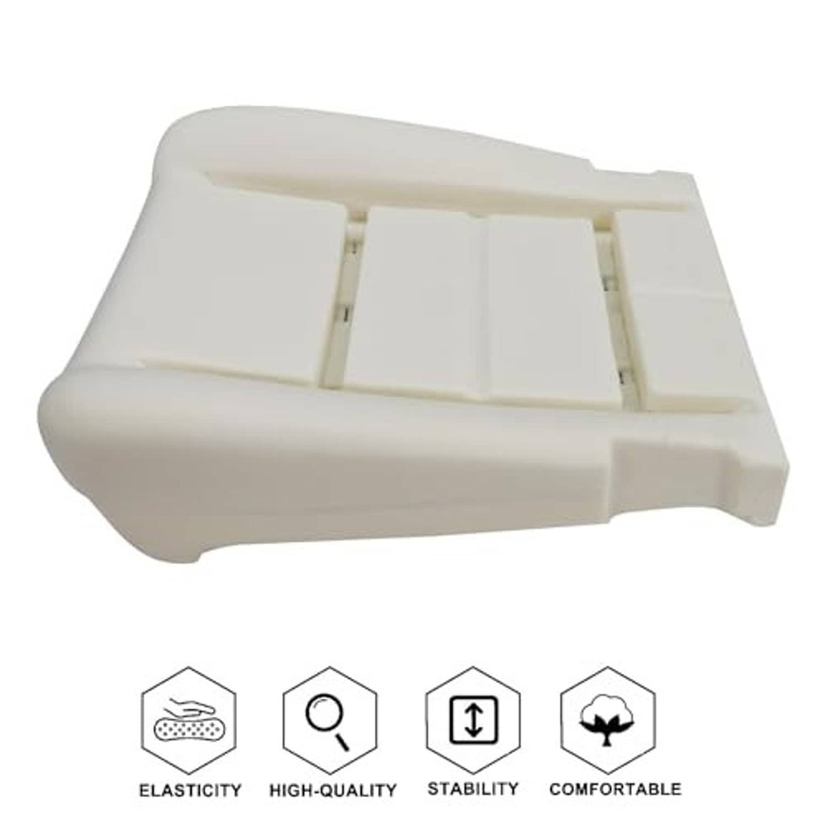 Off-white seat foam cushion bottom replacement panel, angled view